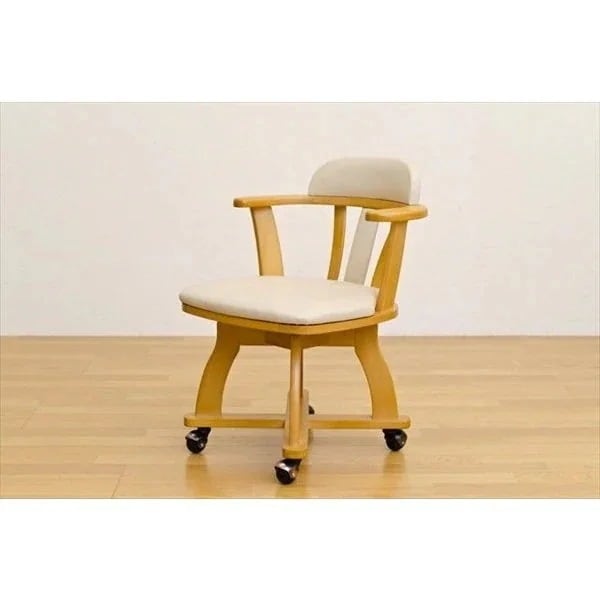 ダイニングチェア 椅子 回転 おしゃれ レザー 肘掛け キャスター木製 チェア いす イス デスクチェア 座面高42cm