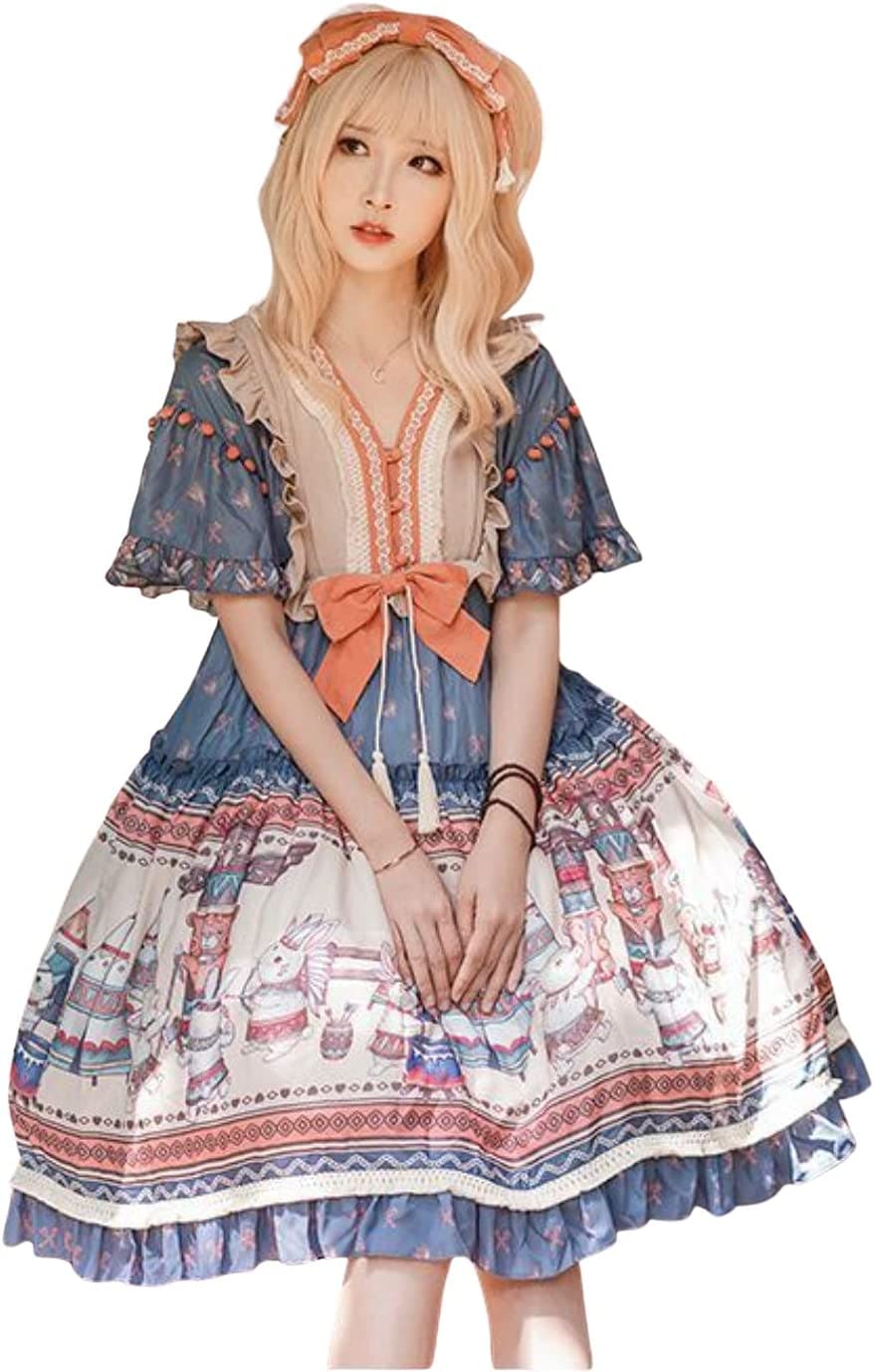 Lady Lazy ロリータ半袖ワンピーススカートロリフリルレース衣装 撮影 甘ロリ姫 コスプレ