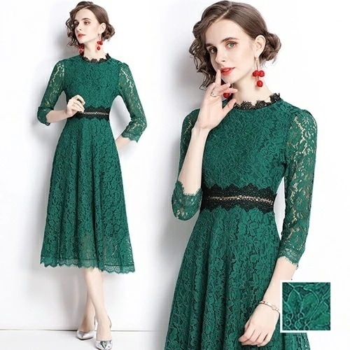 パーティードレス 結婚式 ワンピース ミディアム ひざ丈 オケージョン ドレス 韓国 ファッション レディース 春 夏 秋 ブライダル お呼ばれ コーデ 成人式 二次会 同窓会 20代 30代