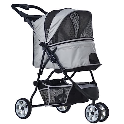 ペットカート 小型犬 折りたたみ 3輪 ストッパー付き 折畳 組立簡単 工具不要 介護用 ドッグカート ペットバギー 犬 猫 小動物 ペット用品