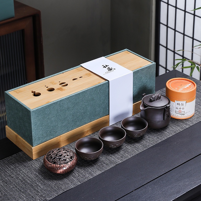 11 パープルサメカンフーティーセットセットレトロホームコンプリートセットギフト香みバーナービジネスギフトボックス文化とクリエイティブギフトギフトパープルサメ