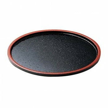 DX懐石丸盆 黒天朱SL（ノンスリップ加工）タタキ 尺2 15210440