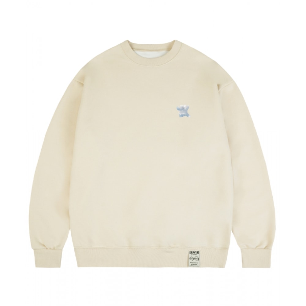 GRAVER [ユニセックス] スモールクラウドベアーズスマイルスウェットシャツ_クリーム