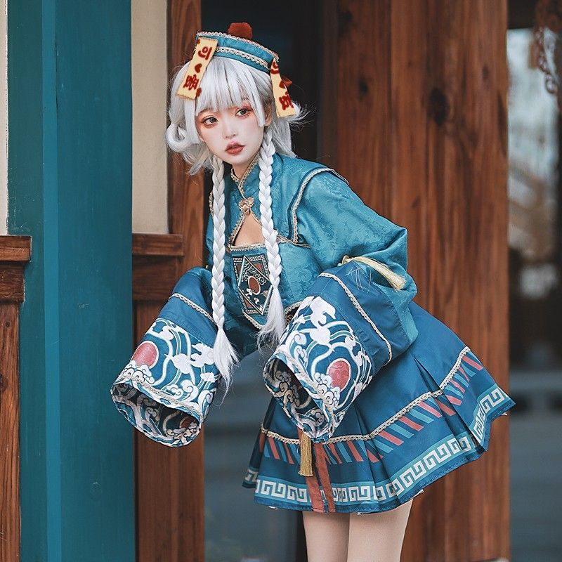 桜姫 デザインセンス ロリータ 制服 軽熟 OLスカート cosplay服セット 可愛い 小さなソンビ 長袖ワンピース