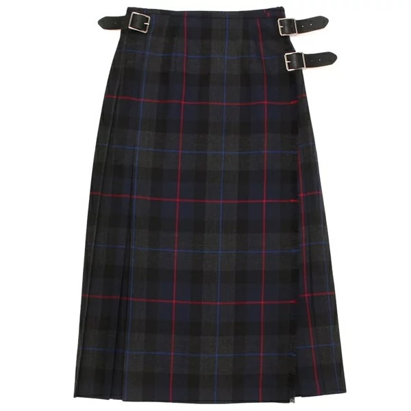 スカート ファッションロングキルト 81cm グレー マルチカラー レディース 12481