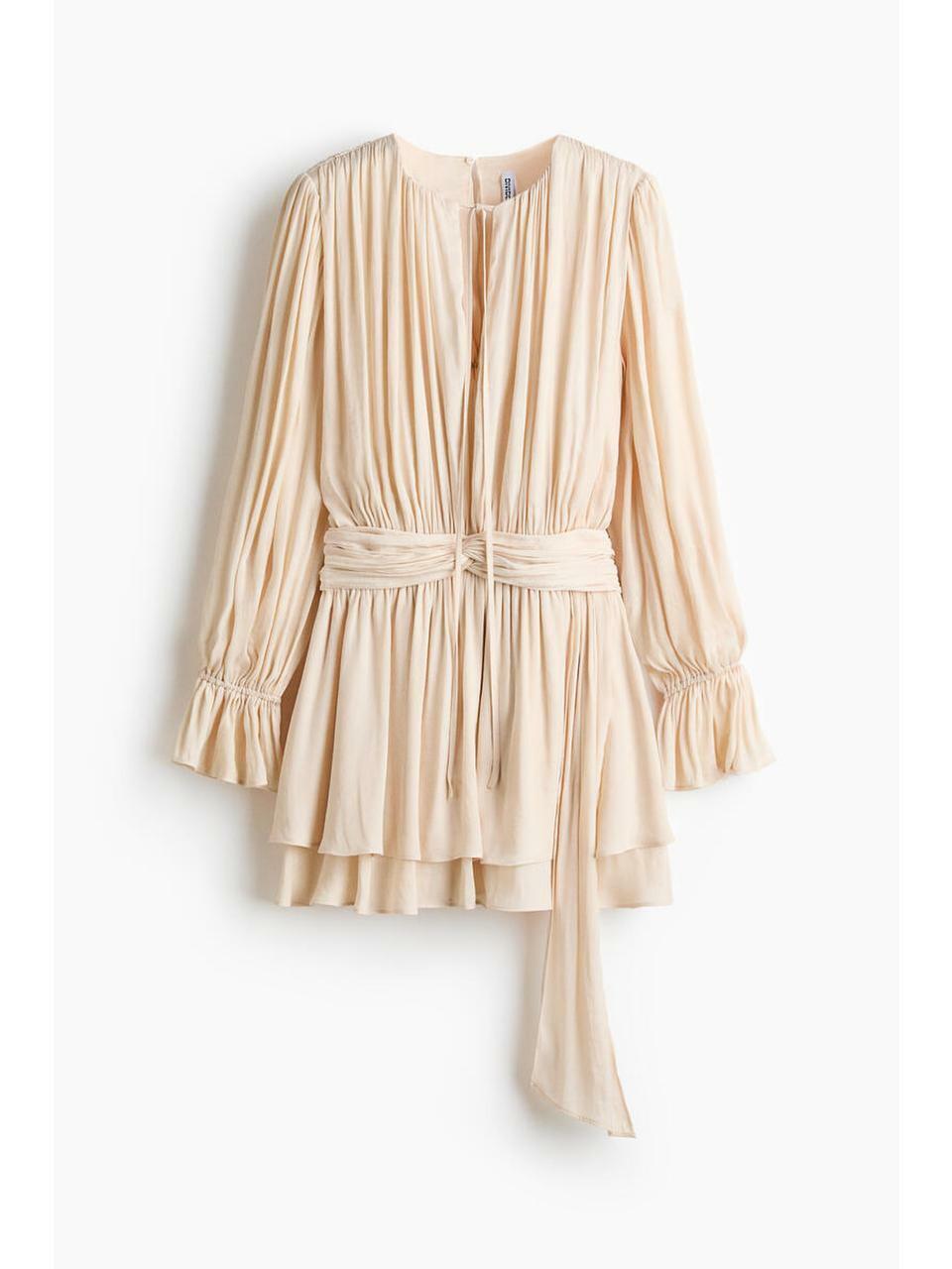 H&M ノットディテールドレープドレスライトベージュ 1322235005