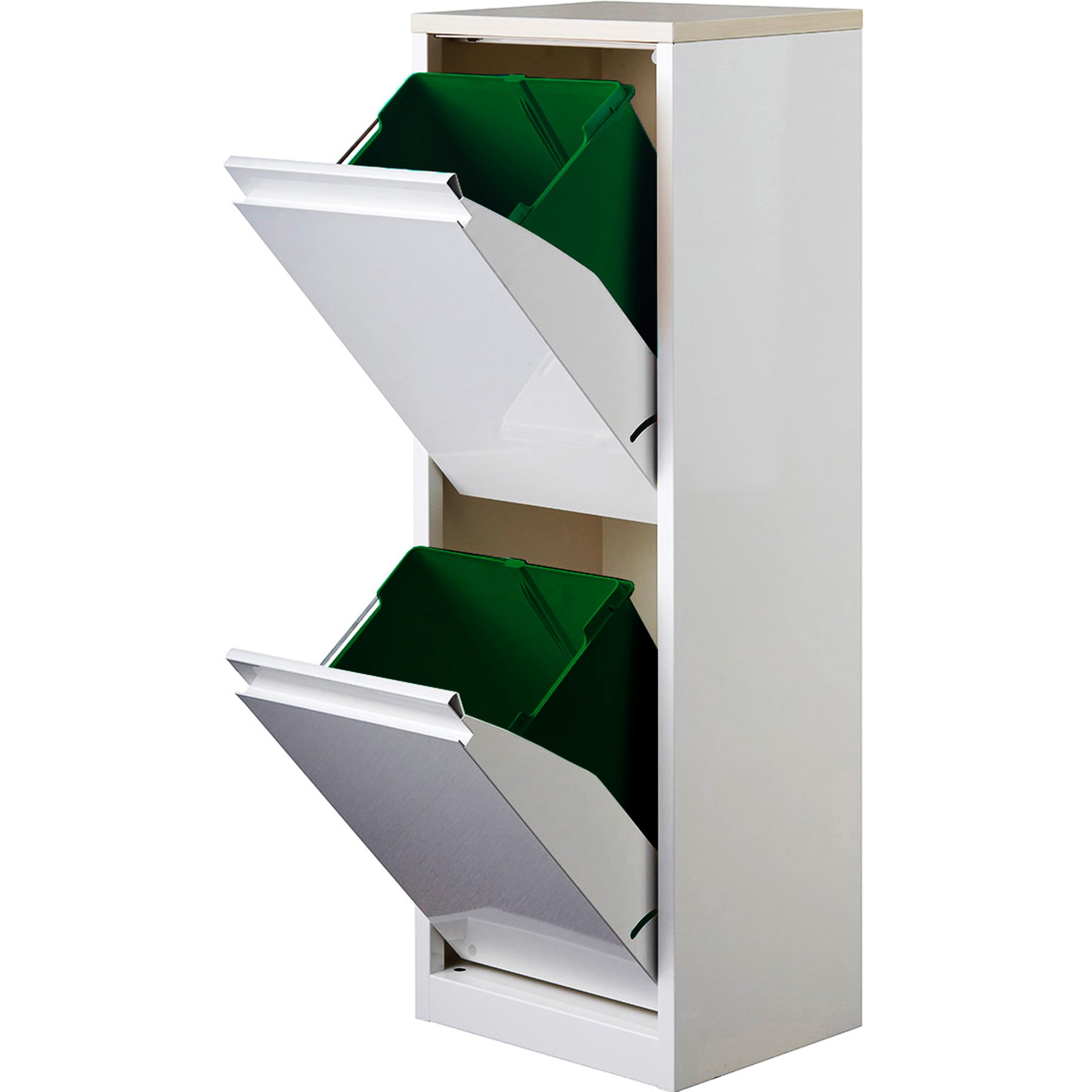 ダストボックス 2分別タイプ YY-WSB-32 ホワイト/メープル