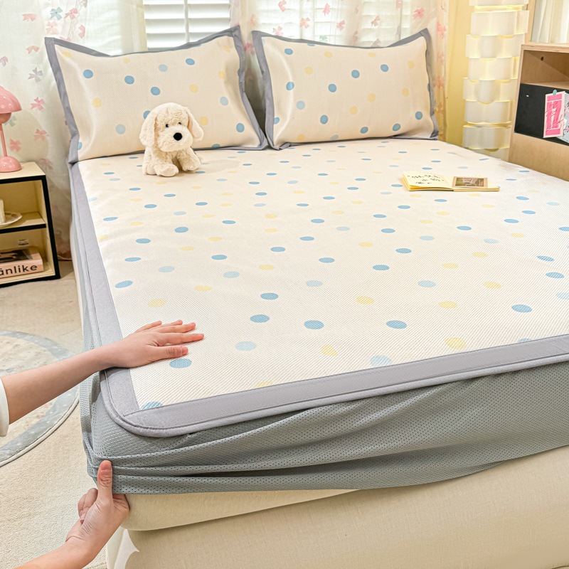 25夏の新しいクールクールマットアイスワイヤーマット学生寮マットアイスワイヤーマットスリーピース枕カバーベッドシートアイスワイヤーマット