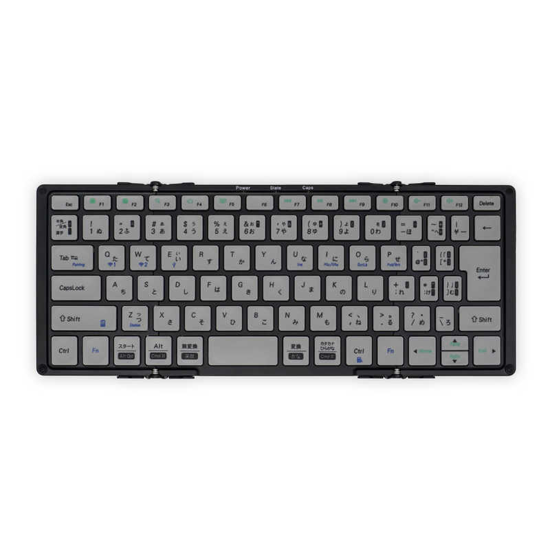 MOBO　折りたたみキーボード (iOS/iPadOS/mac/Win) ［有線・ワイヤレス /Bluetooth・USB］ ブラック/グレー　AM-K2TF83J/BKG