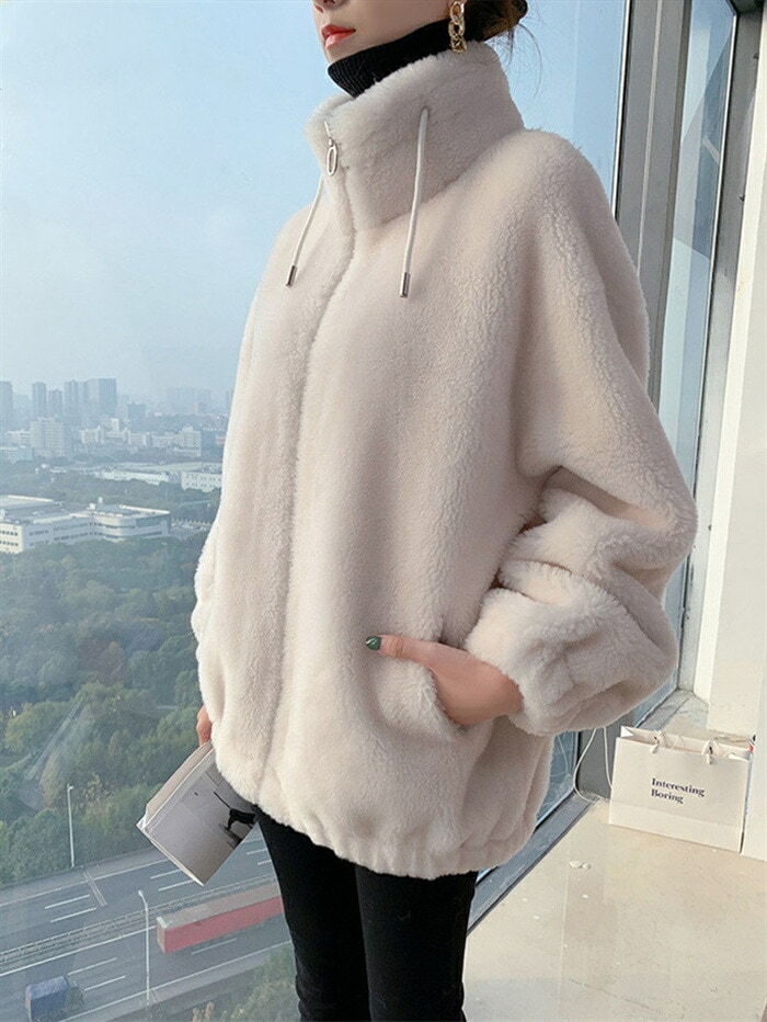 【即納】ウールジャケット ウール100% レディース 2タイプ 秋冬 アウター ボアコート 暖かい ウール ボア コート ウールコート 防寒 モコモコ 長袖 厚手 上着 帽子付き 高級感 上品 エレガ