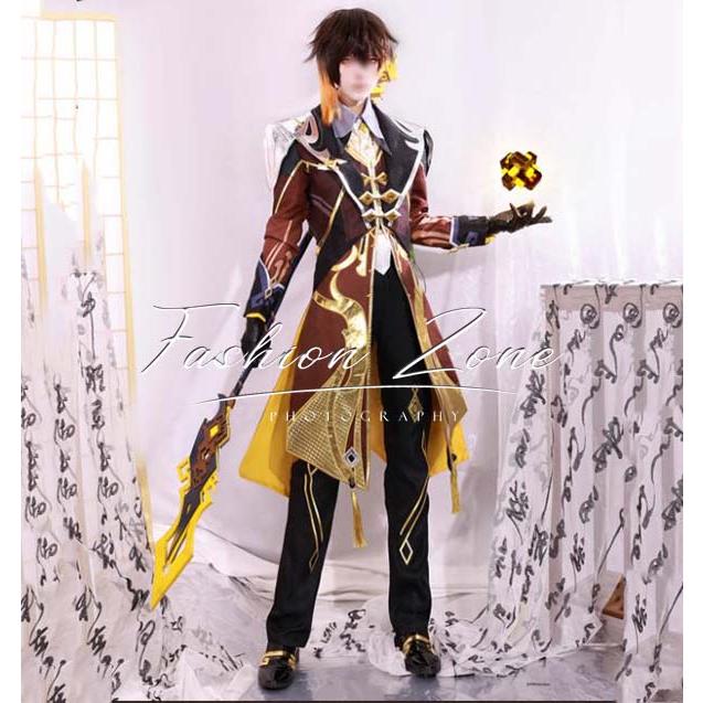 原神 げんしん 風 鍾離 岩王帝君 コスプレ衣装 ウィッグ 靴 cosplay ハロウィン 演出服 変装