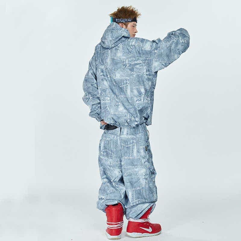 スノーボードウェア 2024 2025 上下セット レディース メンズ 防水20000 ジャケット アウター パンツ ブルー セットアップ 3Lスノボー スキーウェア スノボウェア 韓国風