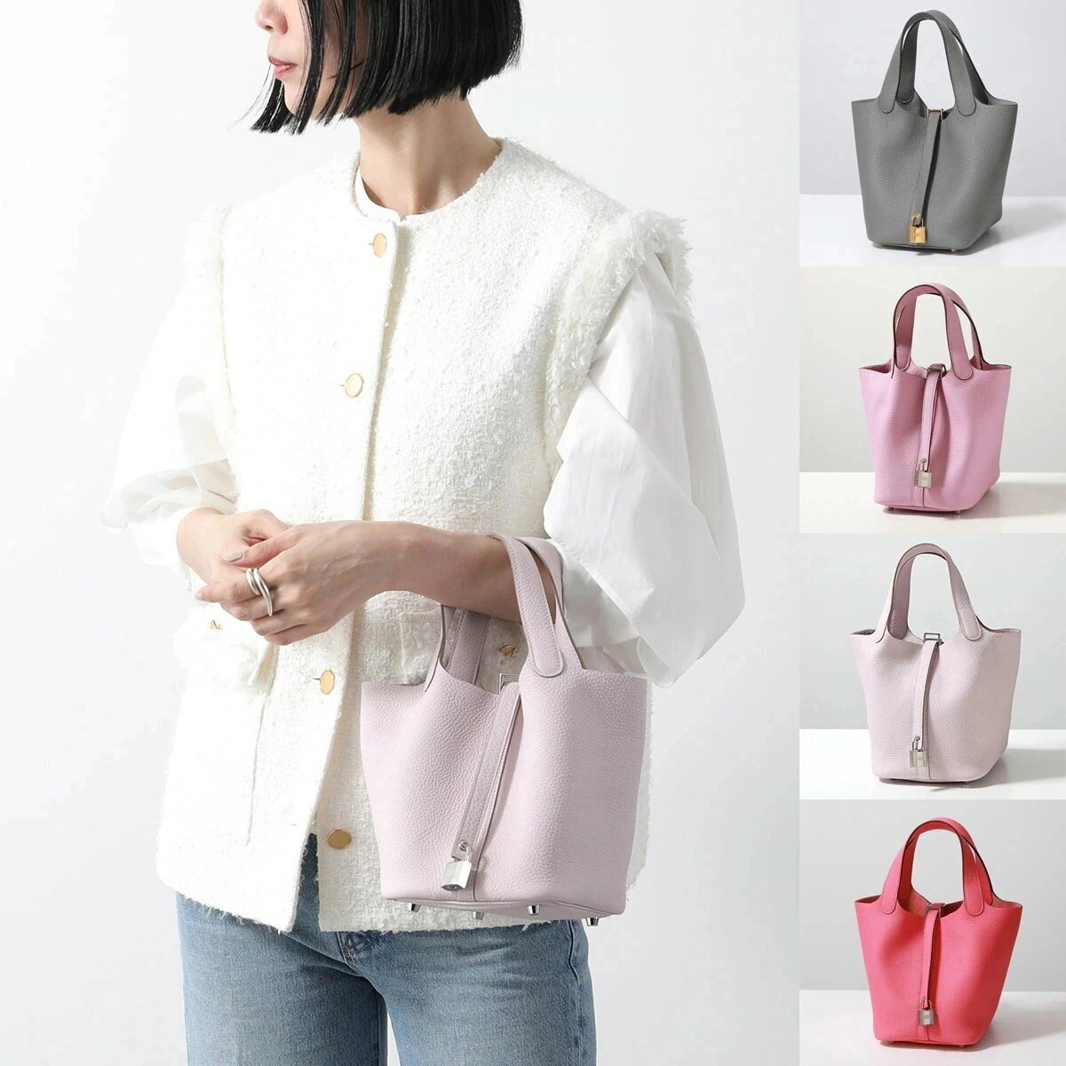 HERMES エルメス ピコタン PICOTIN LOCK PM 18 ピコタンロック H056289CK H056289CC トリヨンクレマンス Hロゴ カデナ付き 鞄 W刻印