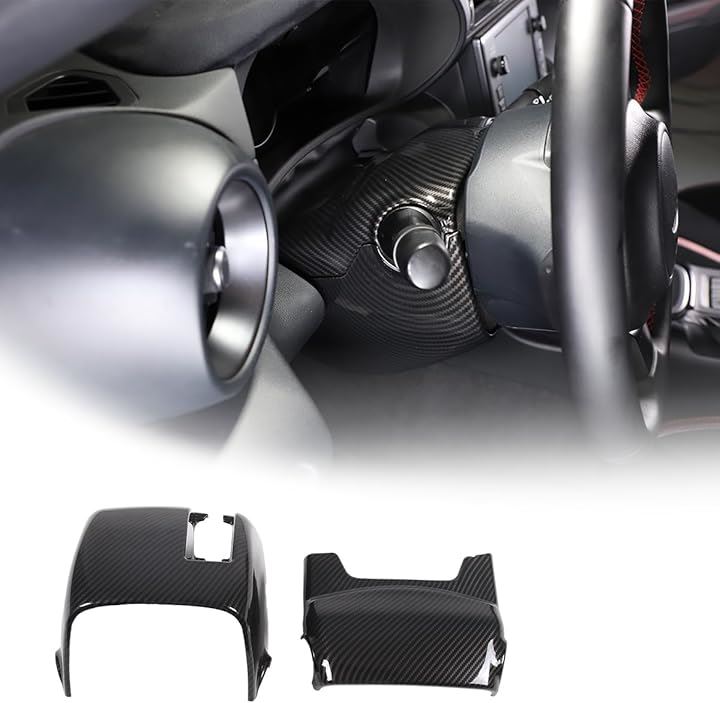 トヨタ GR86 ZN8 スバル BRZ ZD8 2022 2023に対応 ハンドルカバー ステアリングホイールカバー インテリアパネル 保護カバー ステアリングパネル (カーボン柄)