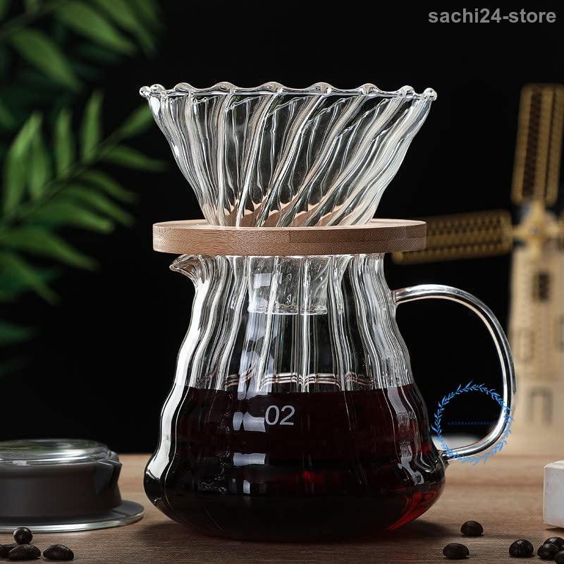コーヒーサーバー 耐熱ガラス 3サイズ 300ml500ml700ml コーヒー用品 ティーポット 急須 ガラスティーポット 直火対応 茶こし ガラス 紅茶ポット デザイン 多