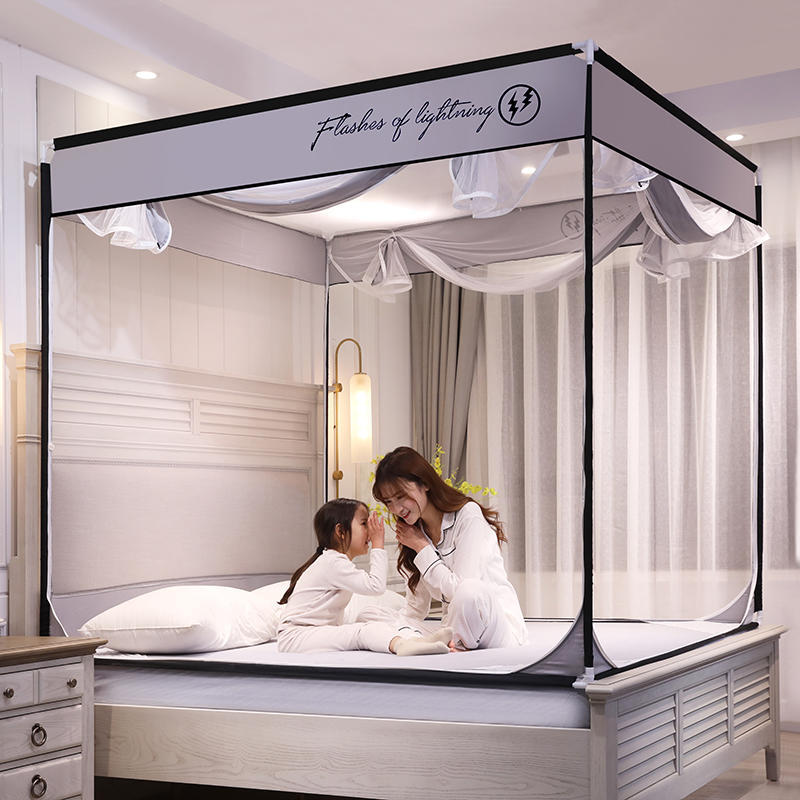 フィットシートベッド型蚊帳宮殿の3ドア正方形の屋根広いスペース紙の底赤ちゃんや子供に完全に囲まれ落下防止