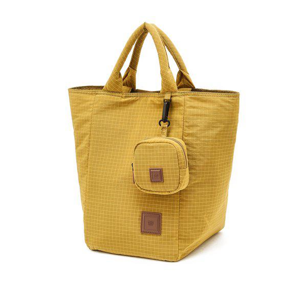 [26SS] イエローチェックナイロントートバッグ DBBA6EG55Y2