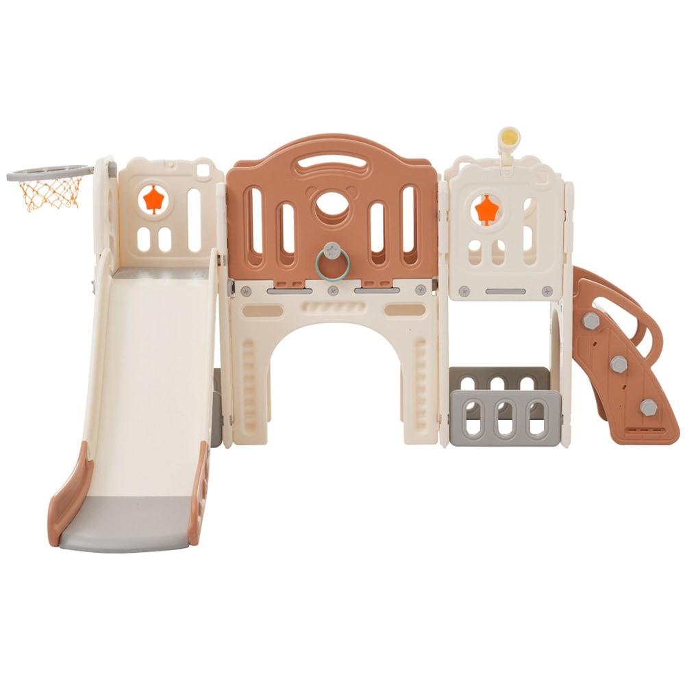 【ホワイト×ブラウン】大型遊具 滑り台 室内遊具 すべりだい 屋内 収納スペース 子供 キッズ 男の子 女の子 誕生日 プレゼント こどもの日プレゼント