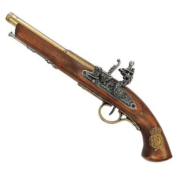 フリントロック ゴールド 左手用 DENIX デニックス 1127/L 39cm ナポレオン レプリカ 銃 コスプレ 左用 左利き 左 フリントロックピストル ミリタリー アーミー ピストル