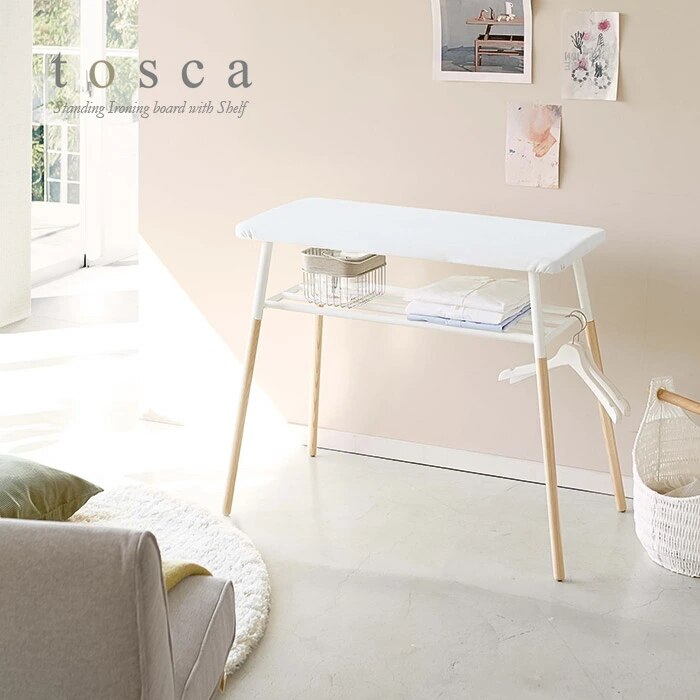 tosca　出しておける スタンド式 棚付きアイロン台 4035