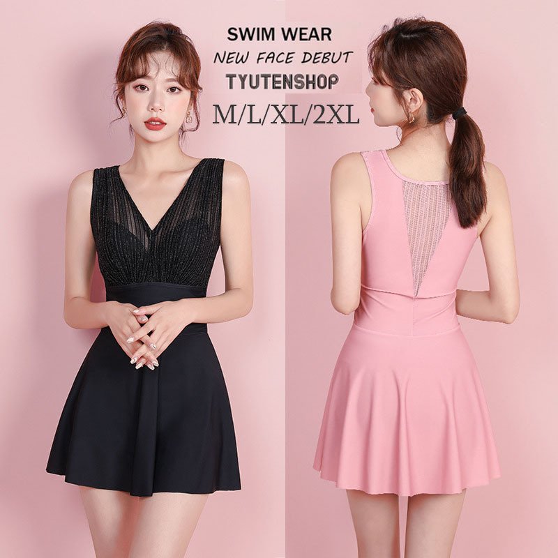 水着レディース 体型カバー 着痩せ 温泉 オールインワン ビーチ 海水浴 新作 オシャレ フレア ママ水着 無地 カップ付き セクシー水着 vネック 小胸バンド バレンタイン 2023 プレゼント