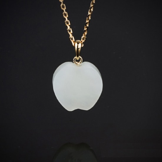 [HappyLooks]春川玉アップルメダルネックレス 韓国軟玉 チュンチョンオク鉱山 100％本物軟玉 玉名家 アクセサリー kj618