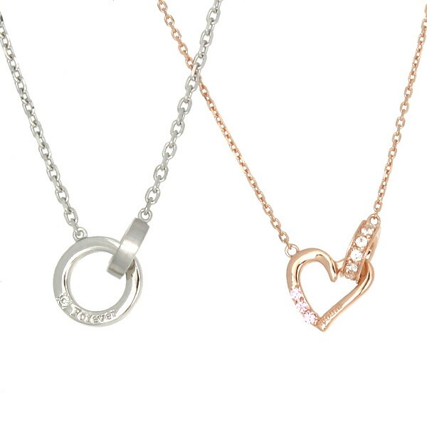 リボン済＆紙袋 ネックレス 正規品 ペンダント メンズ レディース ペアネックレス シルバー プレゼント Forever yours刻印 祝い