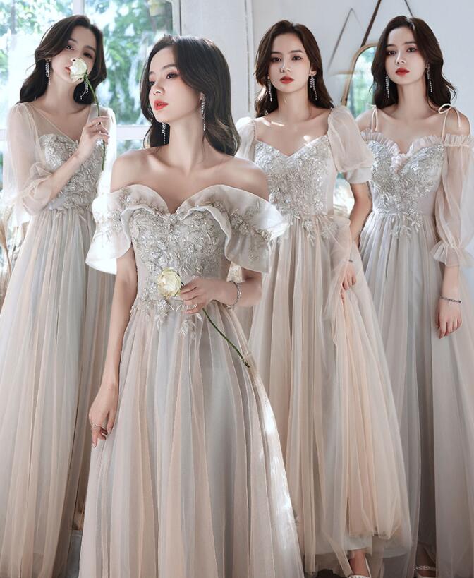 パーティードレス ワンピース レディース お呼ばれワンピース 肩出し 半袖 花刺繍 マキシワンピース 可愛い 編み上げ 結婚式 ウェディングドレス きれいめ 高級感 フォーマル 女性 ロングワンピ 二