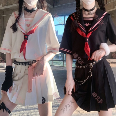 神北JKオリジナル動感ビートJK制服ロングスカート関西襟新作夏服2つ結びをプレゼント