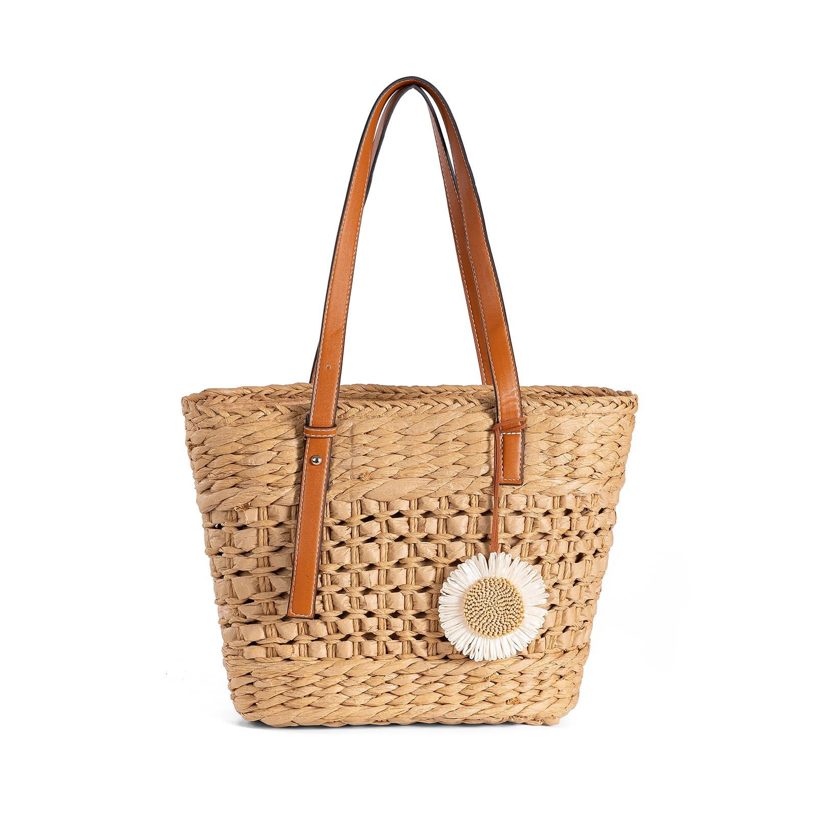 [boshiho] かごバッグ トート型 レディース：軽量 大容量 夏バッグ 浴衣/花火大会/デート/ビーチ 森ガール系 誕生日ギフト推奨