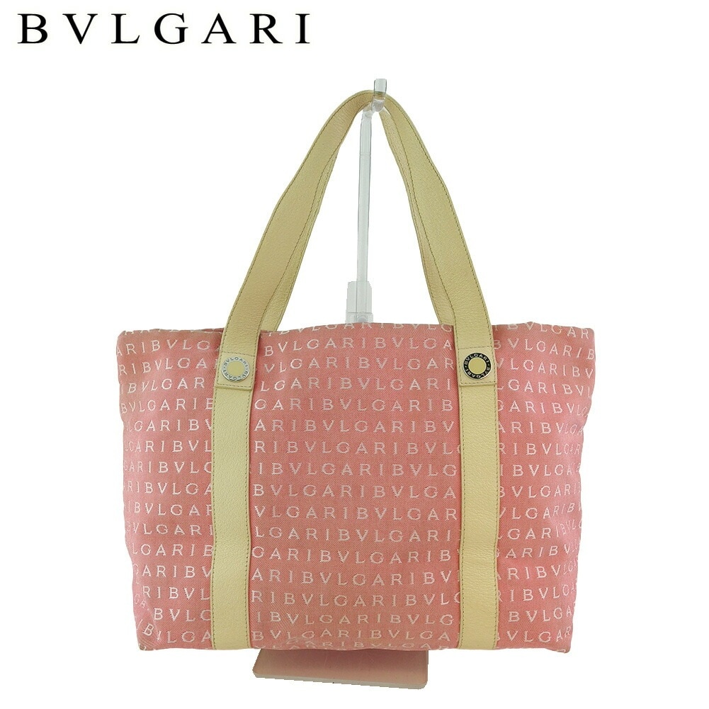 トートバッグ トート ショルダー バッグ ロゴマニア レディース レッド ベージュ シルバー 中古