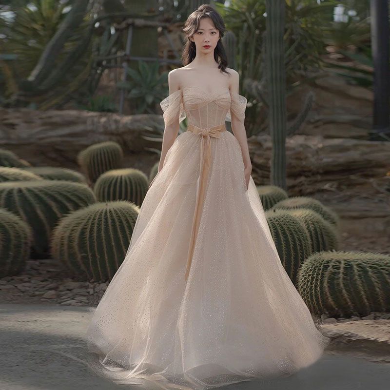 追加演奏会ロングドレス韓国ファッション入学式卒業式 礼服 ハイエンドのイブニングドレス女性のシニアセンス宴会気質ホストドレス誕生日