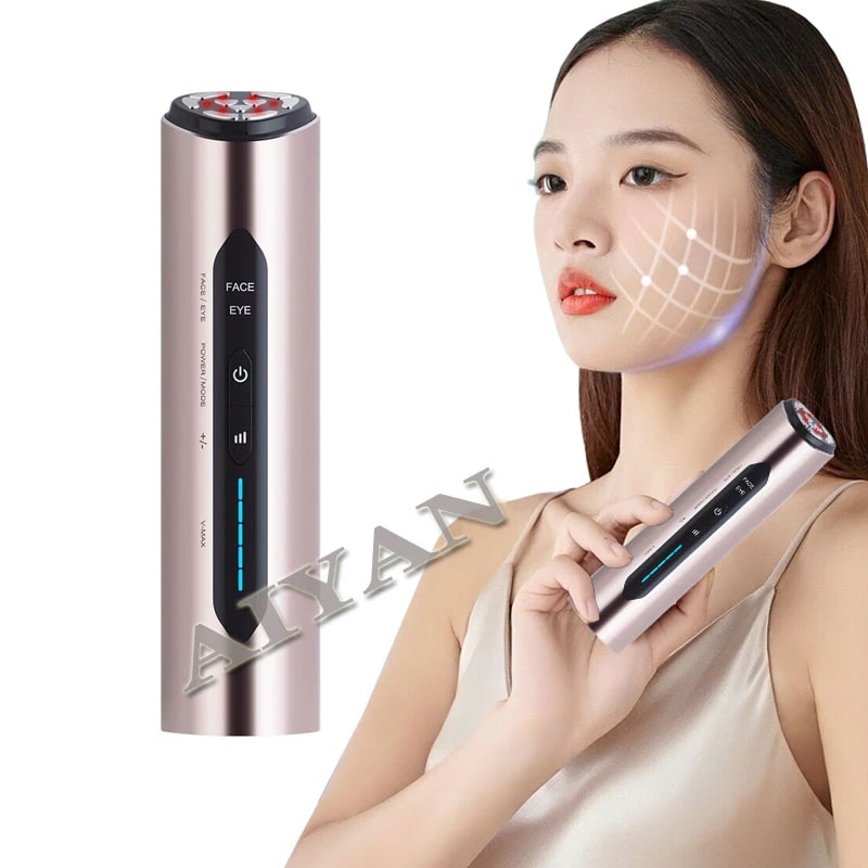 【爆発品】美顔器 EMS 美容器 RF美顔器 目元美顔器 1台多役 自宅用美顔器 微電流 赤色LED 9つ電極 温熱機能 目元ケア 肌ケア 口元ケア 顔のケア 多機能美容器 男女兼用 ギフト 誕生日