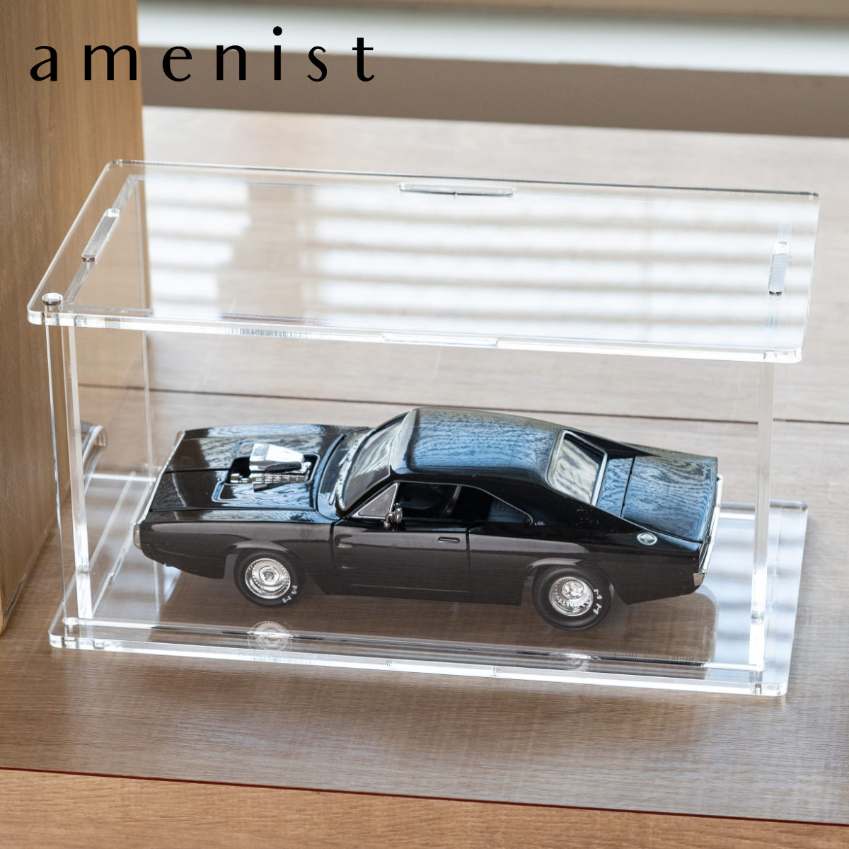 ディスプレイケース Bタイプ amenist 透明 クリア アクリル アメニスト 日本製 コレクションケース おしゃれ 紫外線カット 前面扉 台座付き 組立品 積み重ね ディスプレイ ケース