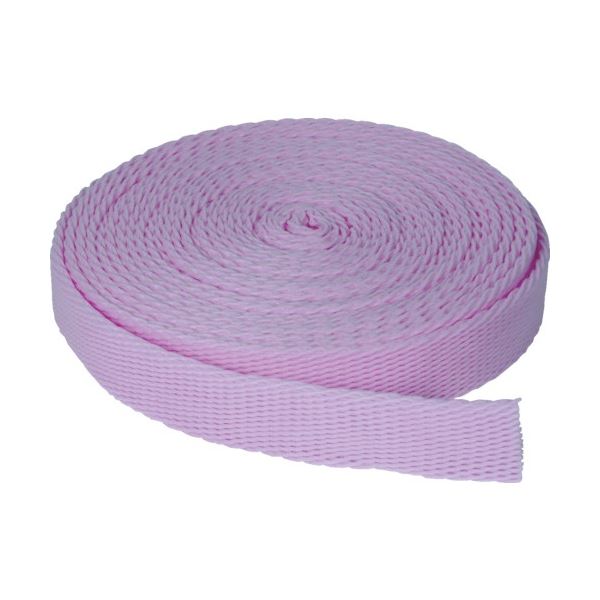 （まとめ）ネット緩衝材 幅約8cmx20M ピンク TNKL-20 P 1巻 [x3セット]