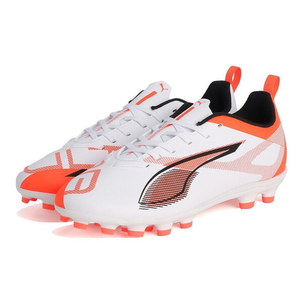 プーマ サッカー スパイク ウルトラ 5 プレイ HG/AG+MID JR 22.5cm 108325 01 White- Black-Glowing Red