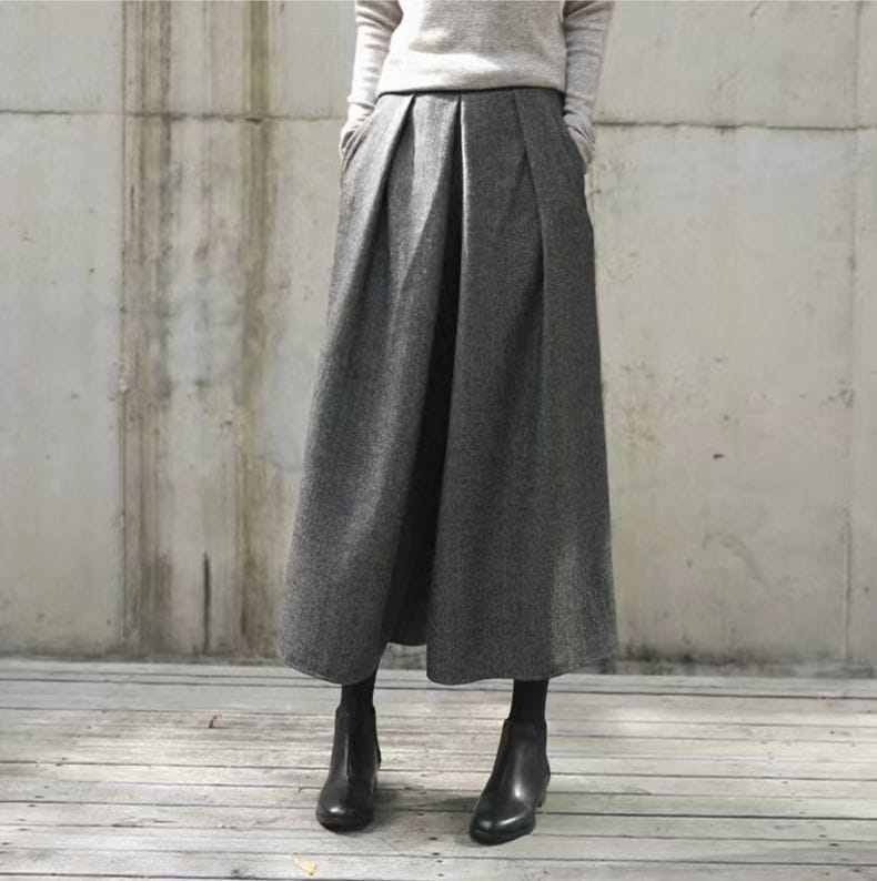 【絶対欲しい】 ファッション 大人かわいい 着痩せ効果 ガウチョパンツ 秋 冬 レディース