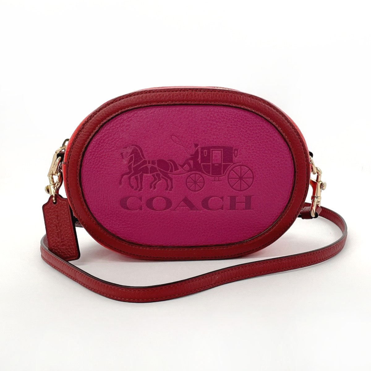 C5777 ショルダーバッグ ピンク レザー レディース 20,000円