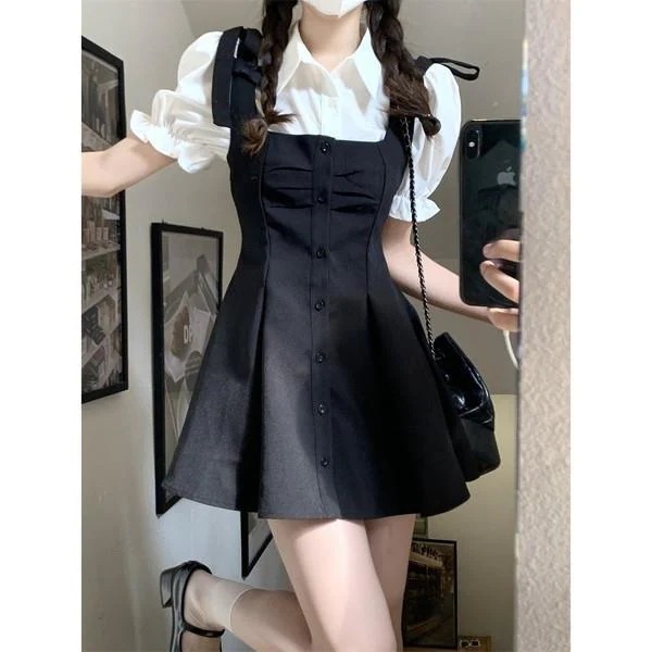 [本日限り激安SALE]セットアップ 2点セット ワンピース シャツ+ レディース 春新作 ワンピース フレンチおしゃれ 品質良い