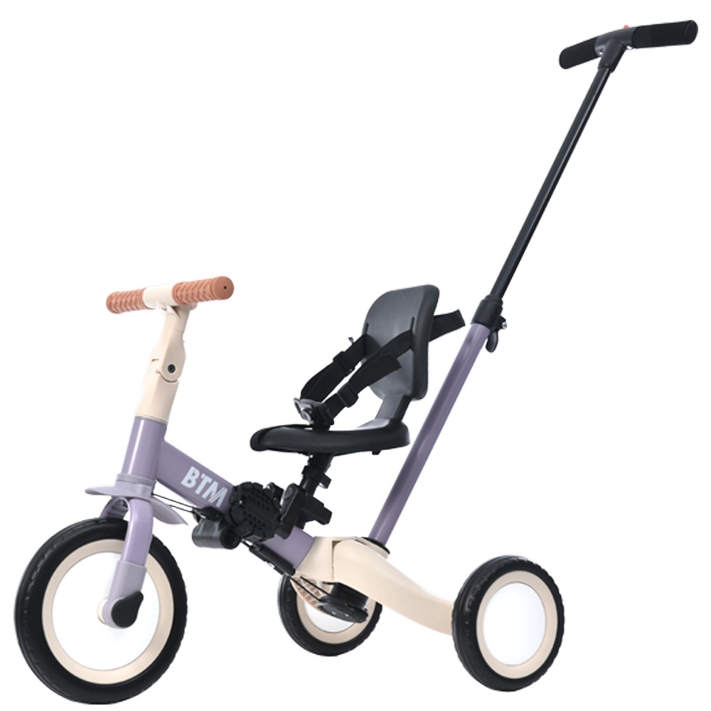 【2点購入で150OFF】『今だけ！クーポンご利用激安』子供用三輪車 4in1 パープル 三輪車のりもの押し棒付き 自転車 おもちゃ 乗用玩具