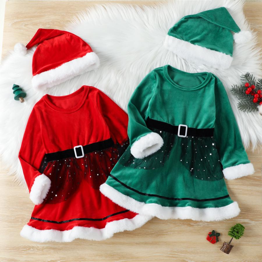 クリスマス 衣装 女の子 プリンセス 子供用 パーティー 子ども こども キッズ ドレス 可愛い コスチューム サンタ ベビー イベント ワンピース コスプレ衣装