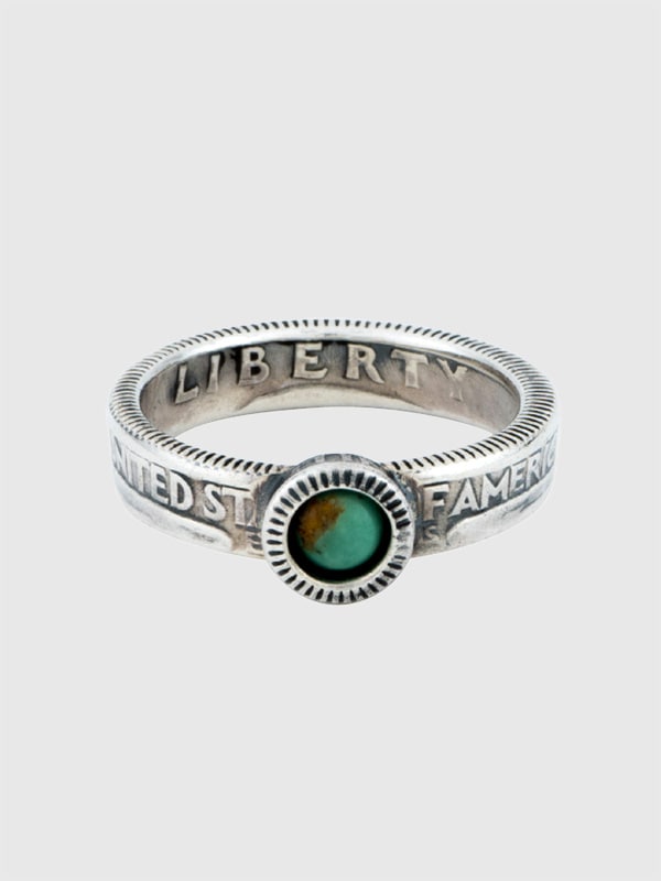 NORTH WORKS ノースワークス 指輪 リング インディアンジュエリー 25セント コイン リング ターコイズ ユニセックス 日本製 N-109