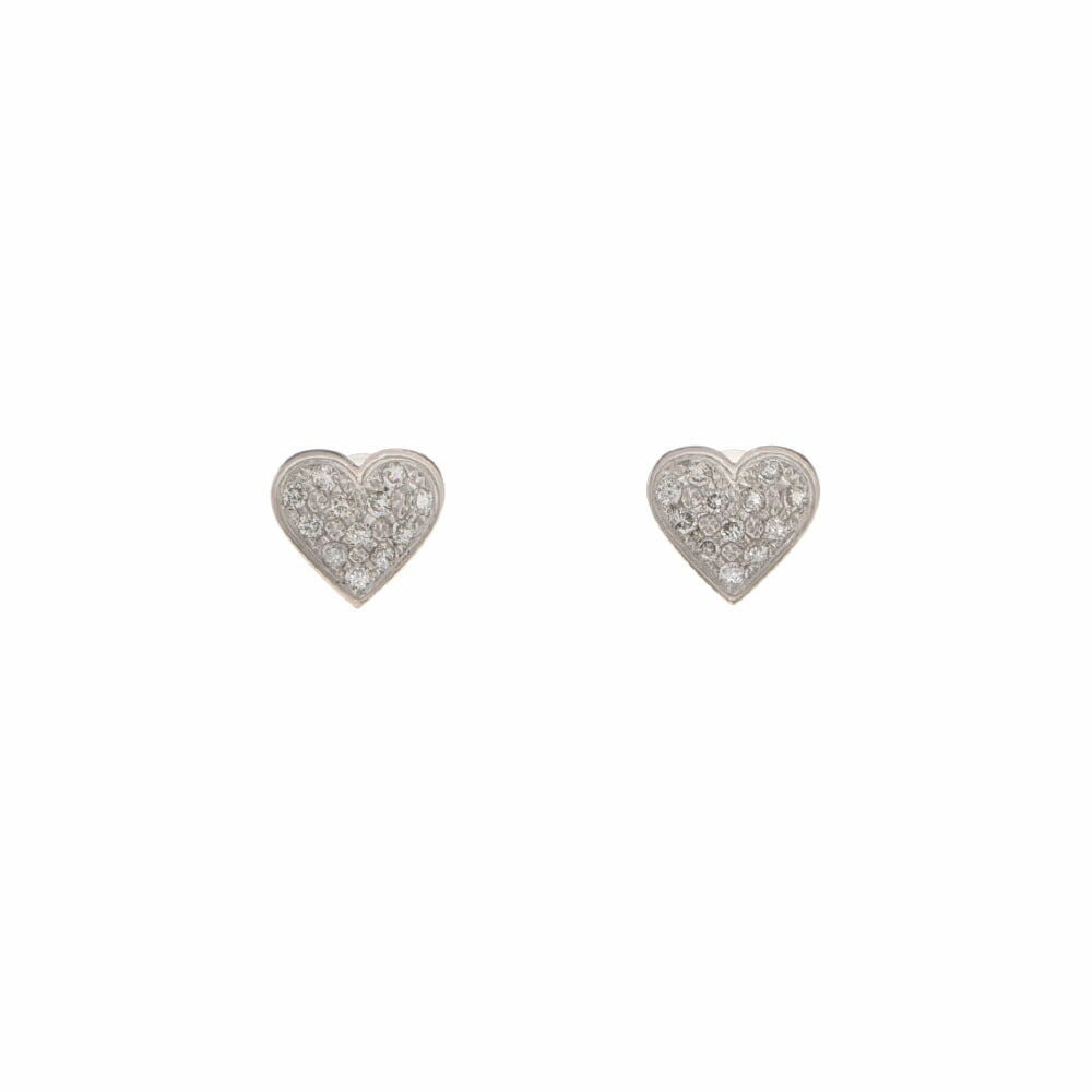 その他 ダイヤ0.15/0.15ct ハート レディース K18WG ピアス Aランク 中古 銀蔵
