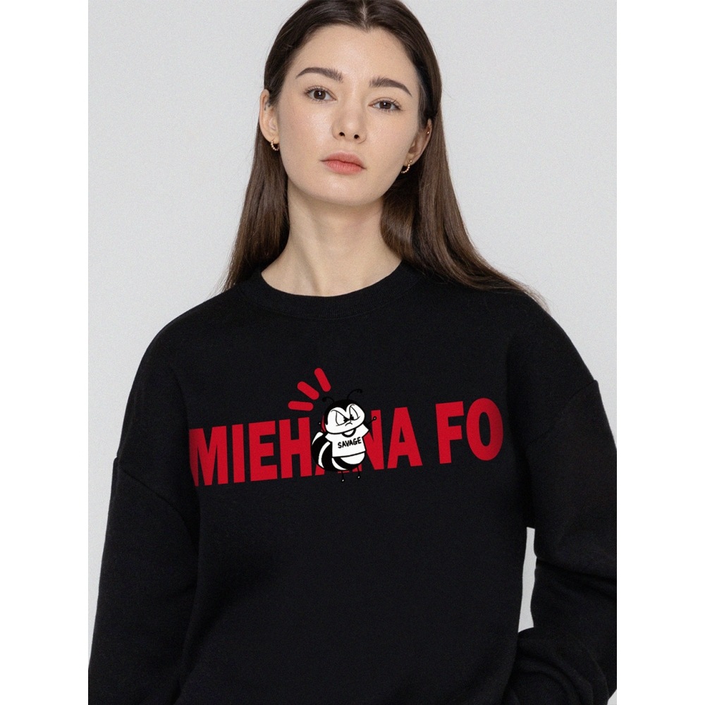 GRAVER ハニービーセンターロゴスウェットシャツブラックレッドロゴ