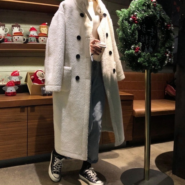 ロングコート レディース 大きいサイズ コート ダブルブレスト アウター 冬 冬物 ロング丈 ベージュ スタンドカラー カジュアル 厚め あたたか ゆったり おしゃれ きれいめ かわいい ポケット 体