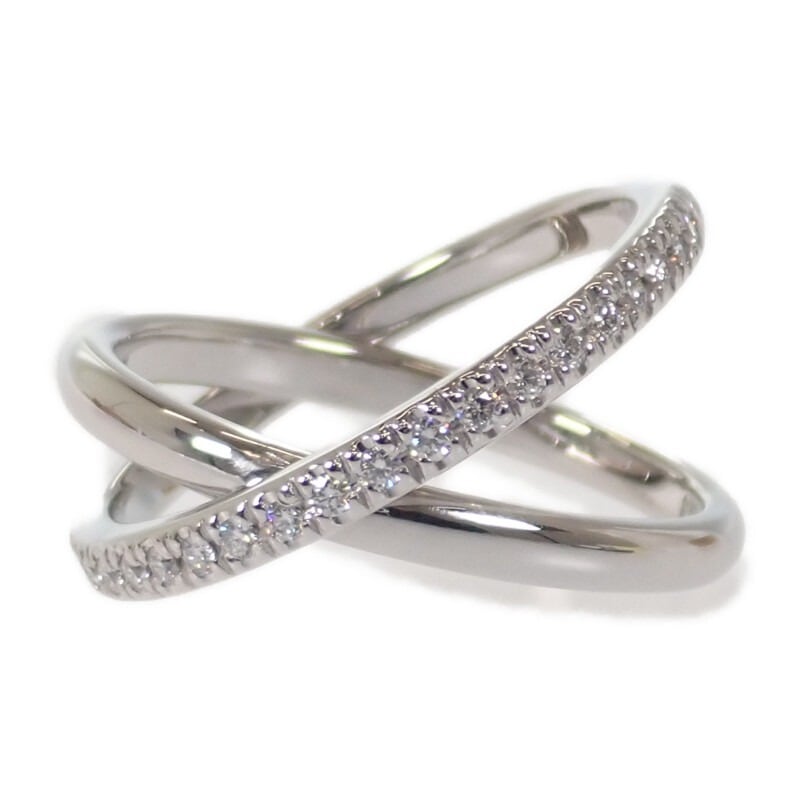 【MIKIMOTO】クロスダイヤ リング K18ホワイトゴールド ダイヤモンド 11.5号 ダイヤモンド レディース