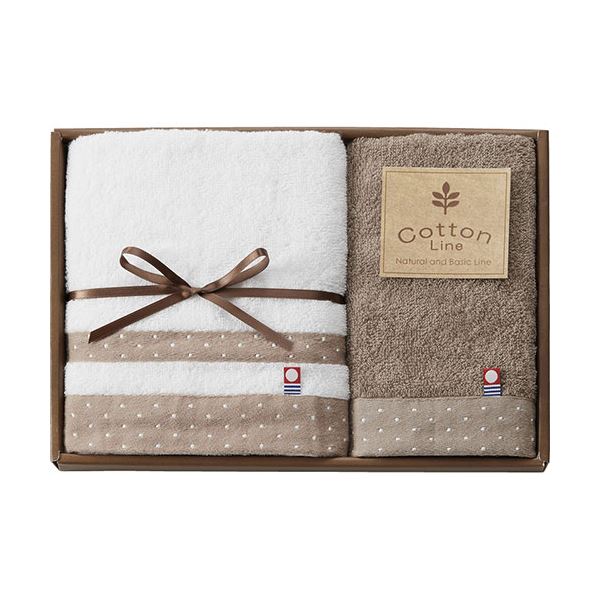 [5セット] コットンライン 今治産フェイスタオル＆ハンドタオル L8027017X5
