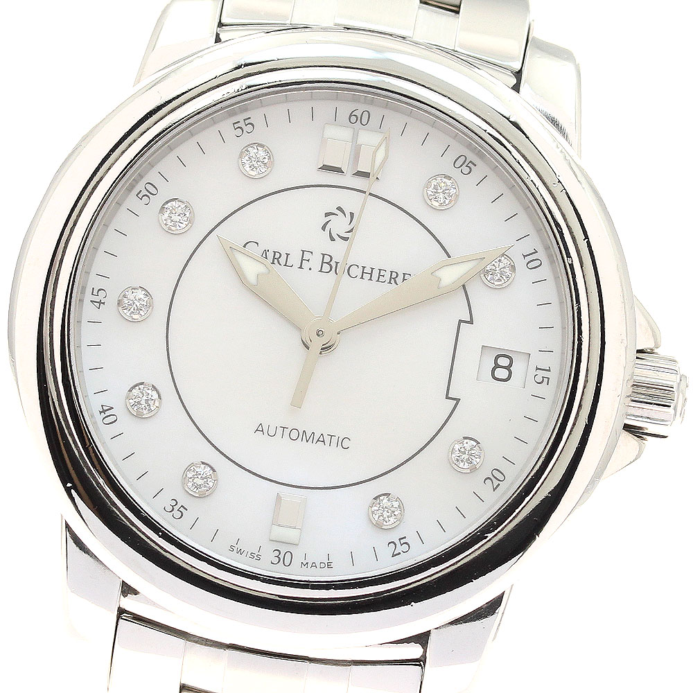 カール F.ブヘラ CARL F.BUCHERER 10622.08 パトラビ 9Pダイヤ デイト 自動巻き レディース _943191【中古】