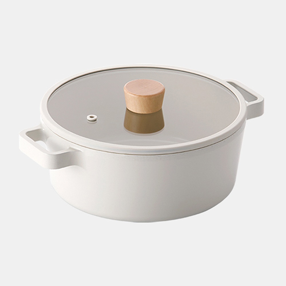 FIKA IH対応 シチューポット (22cm, 2.5L) PFOAフリー ホワイト