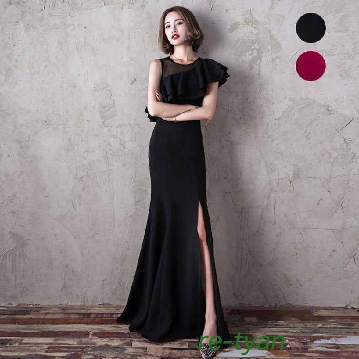 ロングドレス キャバ ドレス ワンピース ナイトドレス 大きいサイズ 体型カバーセクシー パーティードレス結婚式 演奏会 イベントイブニングドレス宴会 夜会